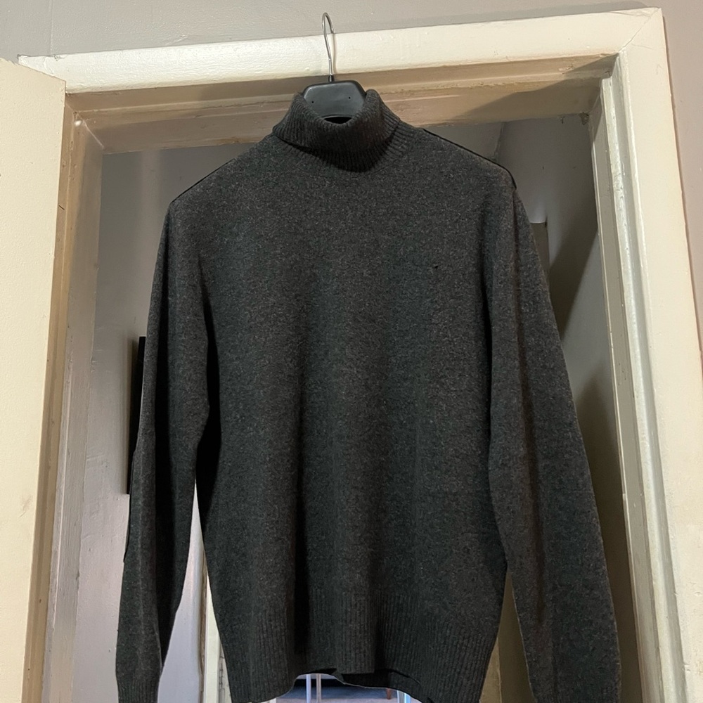 JOHN VARVATOS Cashmere Charcoal Turtleneck Sweater pre-owned size large